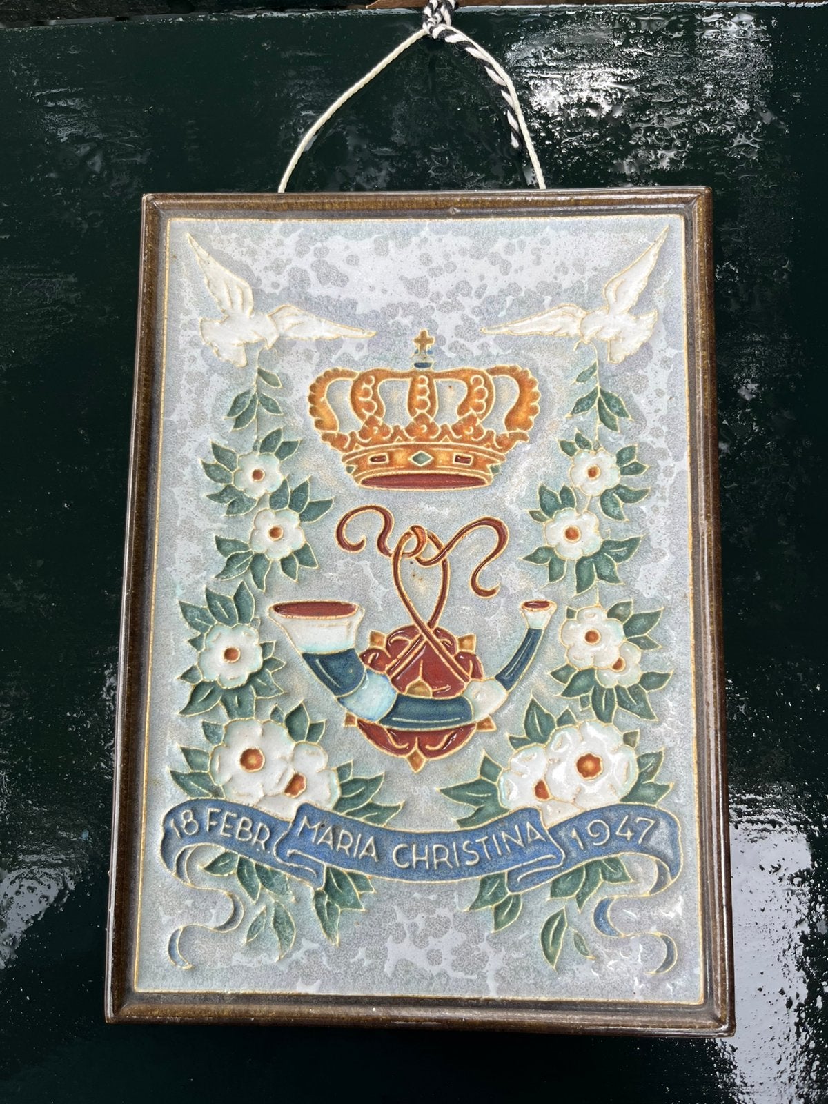 herinneringstegel geboorte prinses Christine, Ophalen of Verzenden, Servies