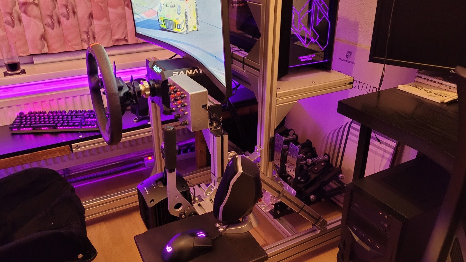 racesimulator, fanatec, cst pedals, aluminium profiel., Ophalen, Zo goed als nieuw