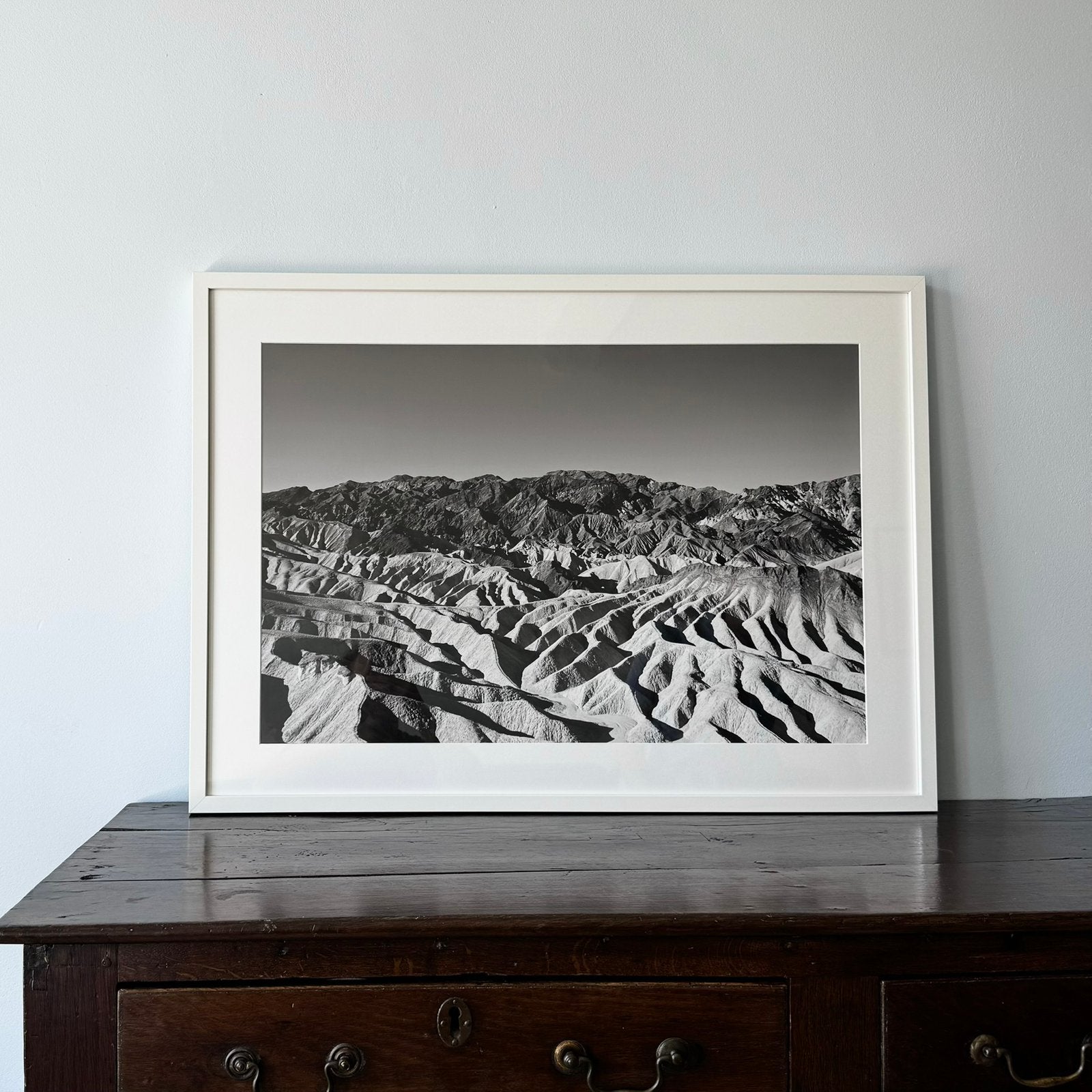 Fine Art Print Landschap Death Valley - Zwart Wit, Ophalen of Verzenden, Foto, Fotografie, Achter glas