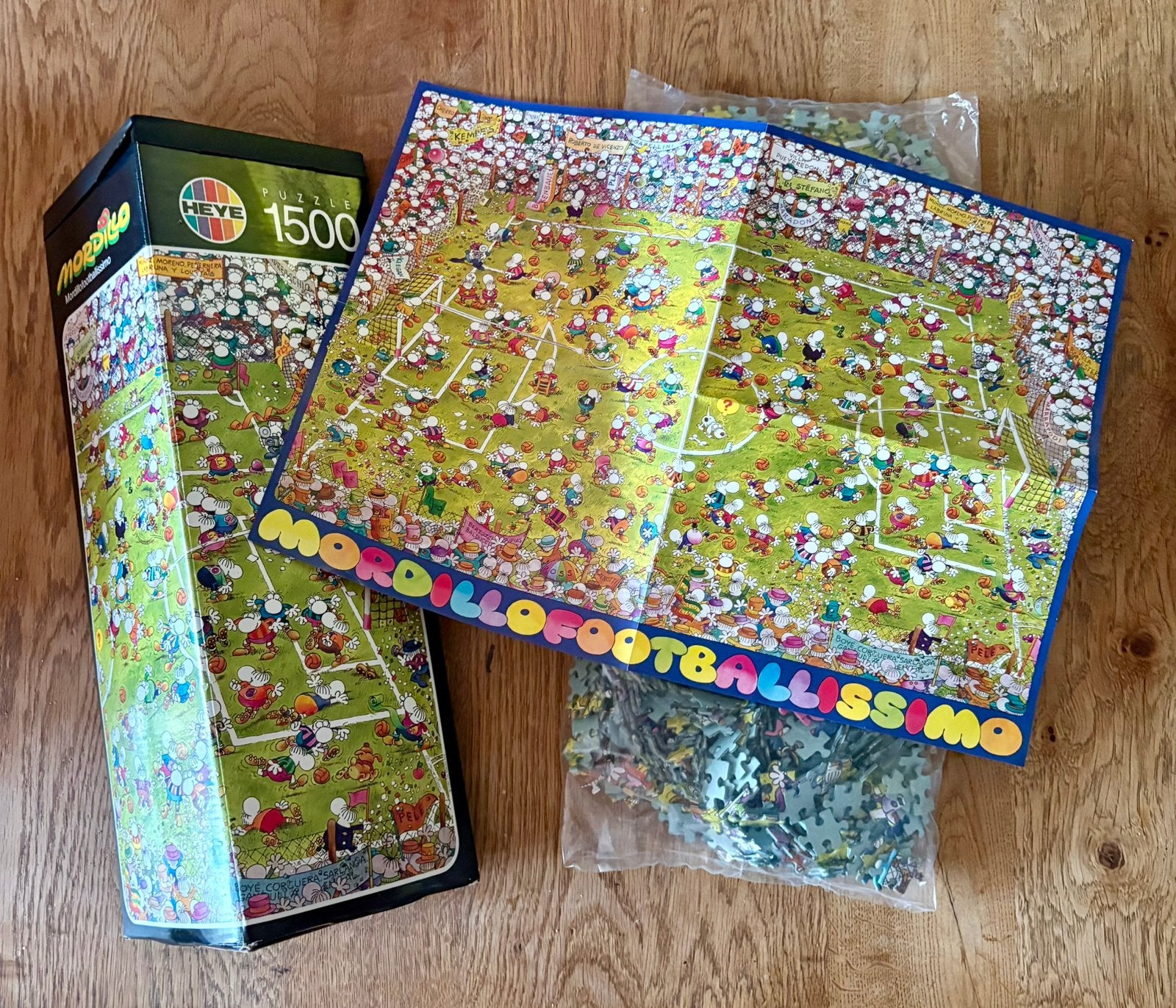 Heye Mordillo Footballissimo 1500 vintage, geseald, Ophalen of Verzenden, 500 t/m 1500 stukjes, Nieuw, Legpuzzel