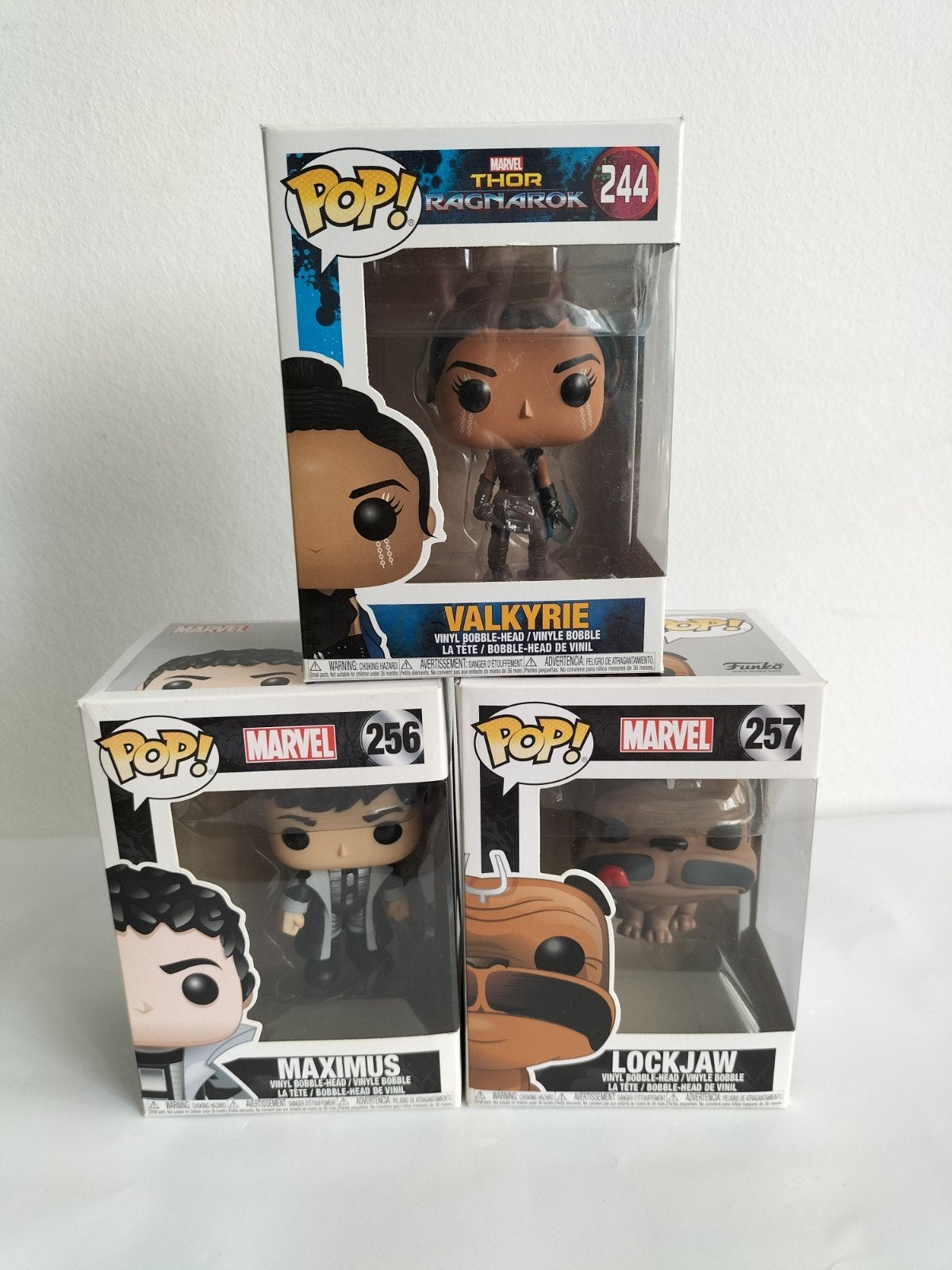 Funko Pop! Marvel: Valkyrie, Lockjaw, Maximus (3 stuks), Ophalen of Verzenden, Nieuw