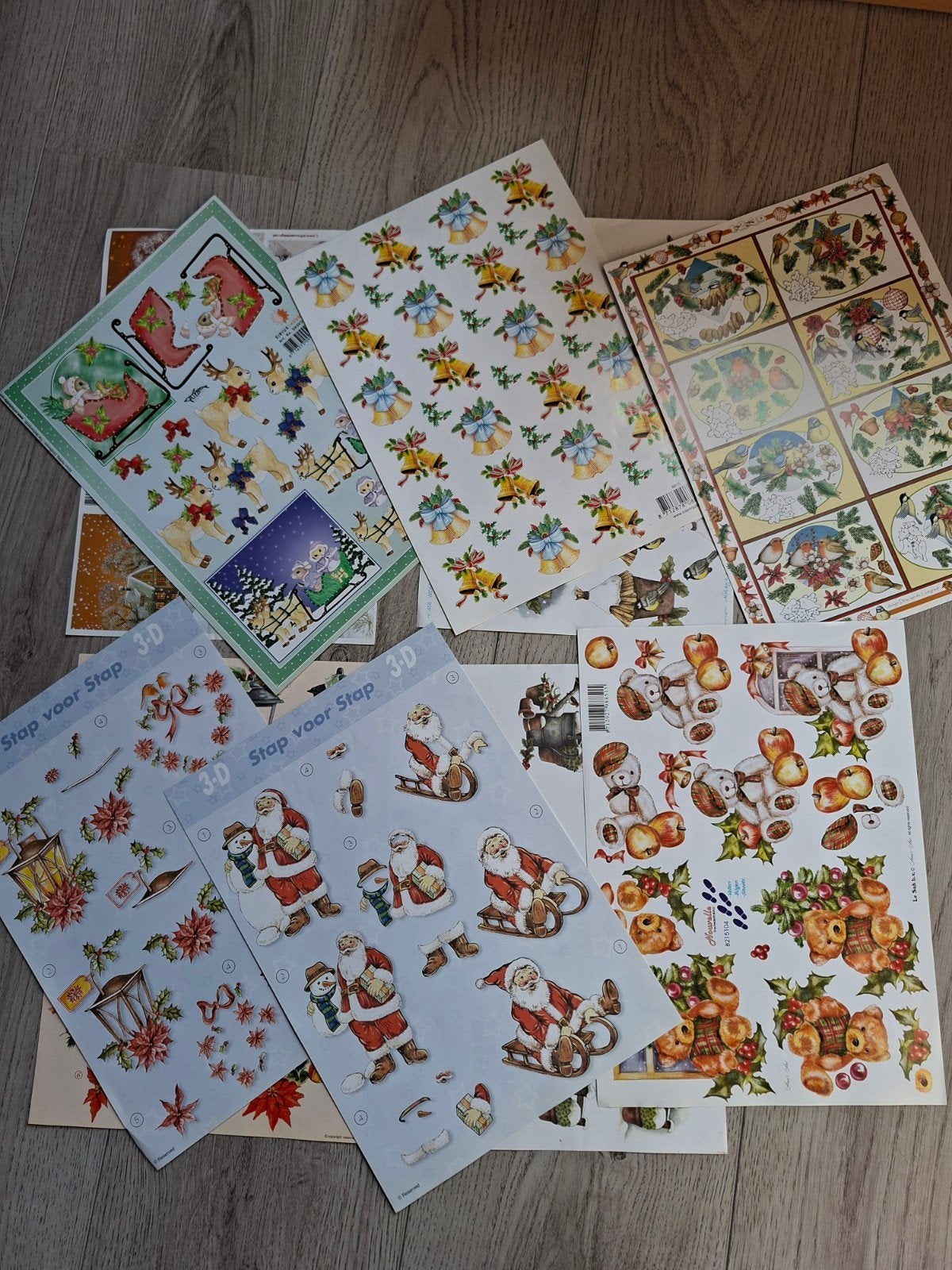 10 stuks 3d kerst knipvellen, Hobby en Vrije tijd, Nieuw, Meerkleurig, Ophalen of Verzenden, Papier of Karton