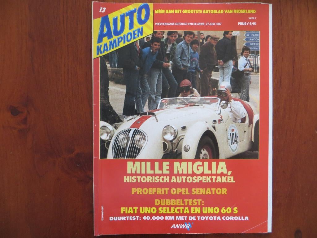 Autokampioen 13 1987 Mille Miglia, Opel Senator, Fiat Uno, Ophalen of Verzenden, Gelezen, Opel