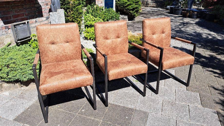 3 ORO eetkamerstoelen, Ophalen, Nieuw, Leer, Drie