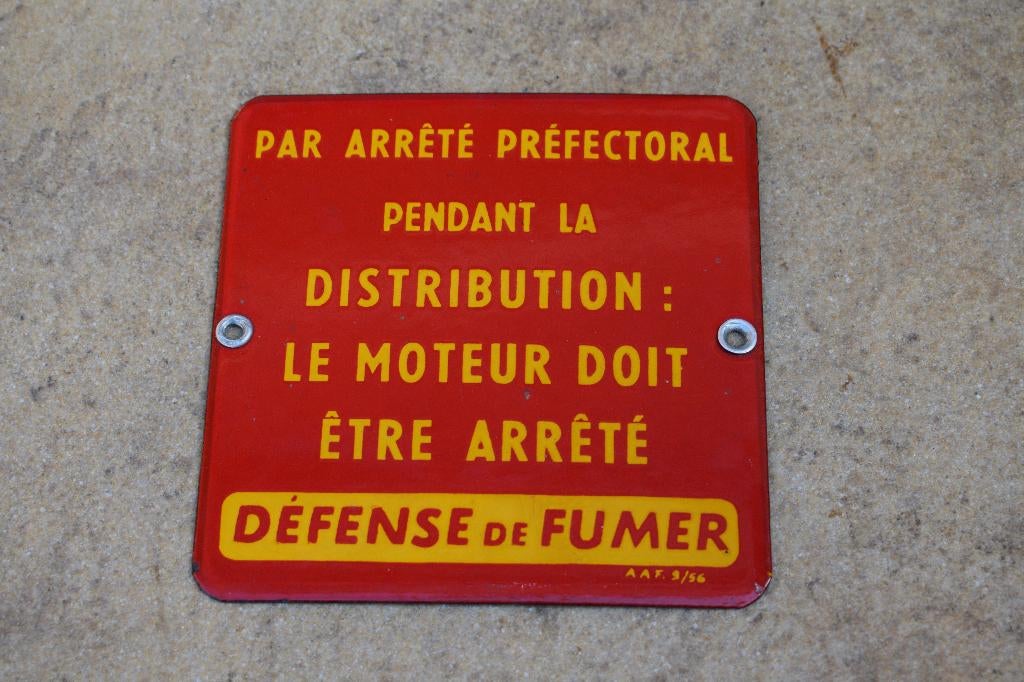 emaillebord shell voor benzinepomp uit 1956, Ophalen of Verzenden, Gebruikt, Reclamebord