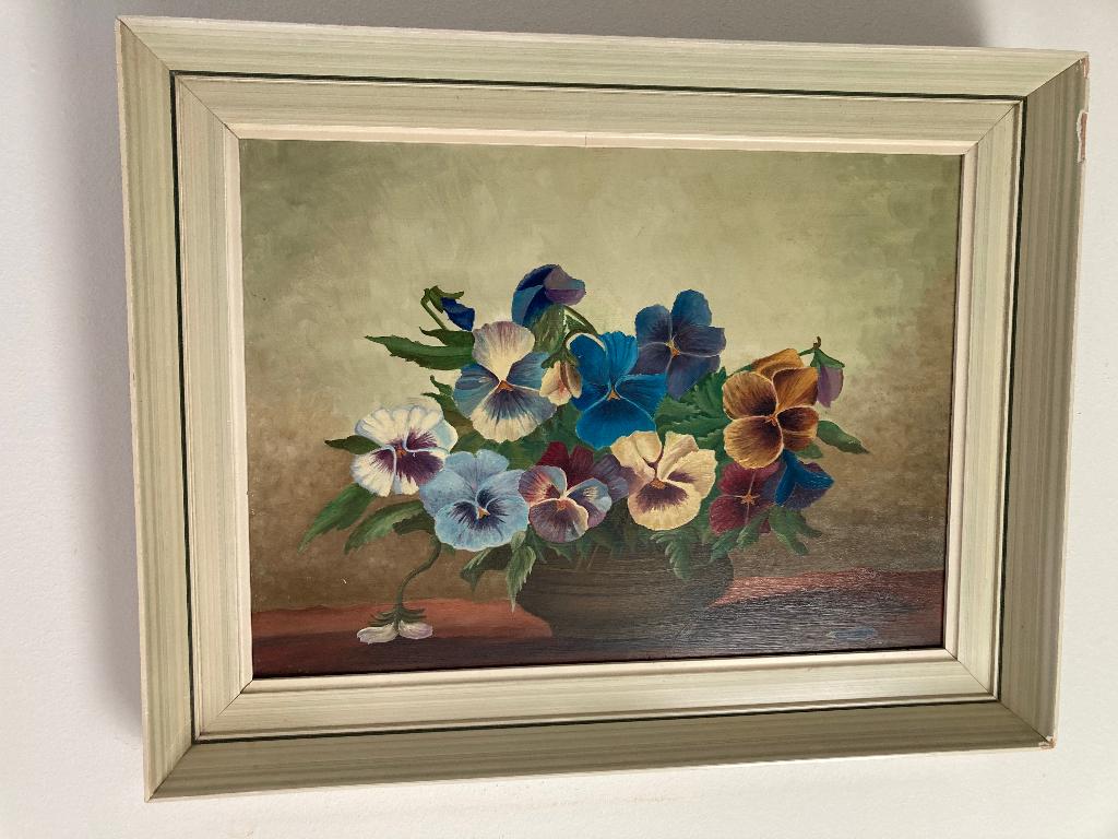 Piet in ‘t Hout olieverfschilderij Viooltjes, Antiek en Kunst, Kunst | Schilderijen | Klassiek, Ophalen