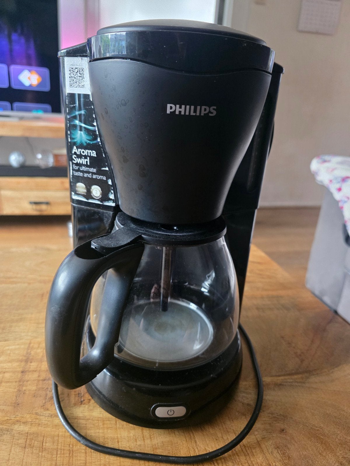 Philips Aroma Swirl Koffiezetapparaat - Zwart, Gebruikt, 10 kopjes of meer, Koffiemachine, Gemalen koffie