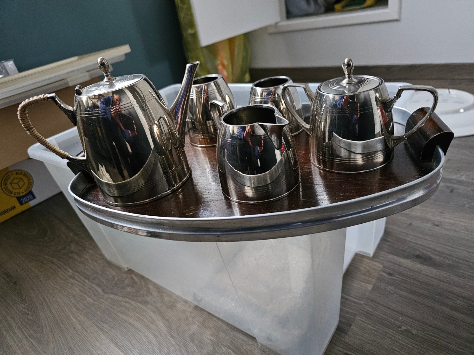 Vintage theeservies met dienblad - Tiel Holland, Ophalen of Verzenden