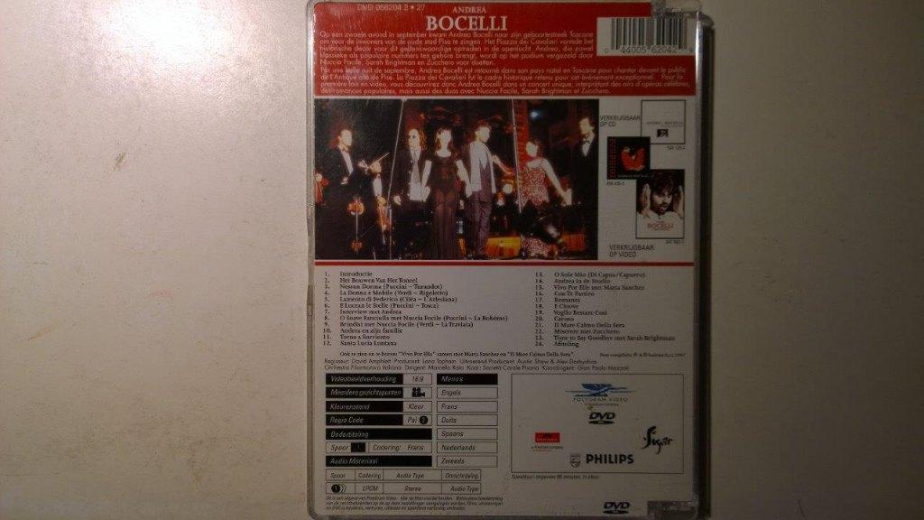 Andrea Bocelli - A Night In Tuscany (DVD), Alle leeftijden, Ophalen of Verzenden, Zo goed als nieuw, Muziek en Concerten