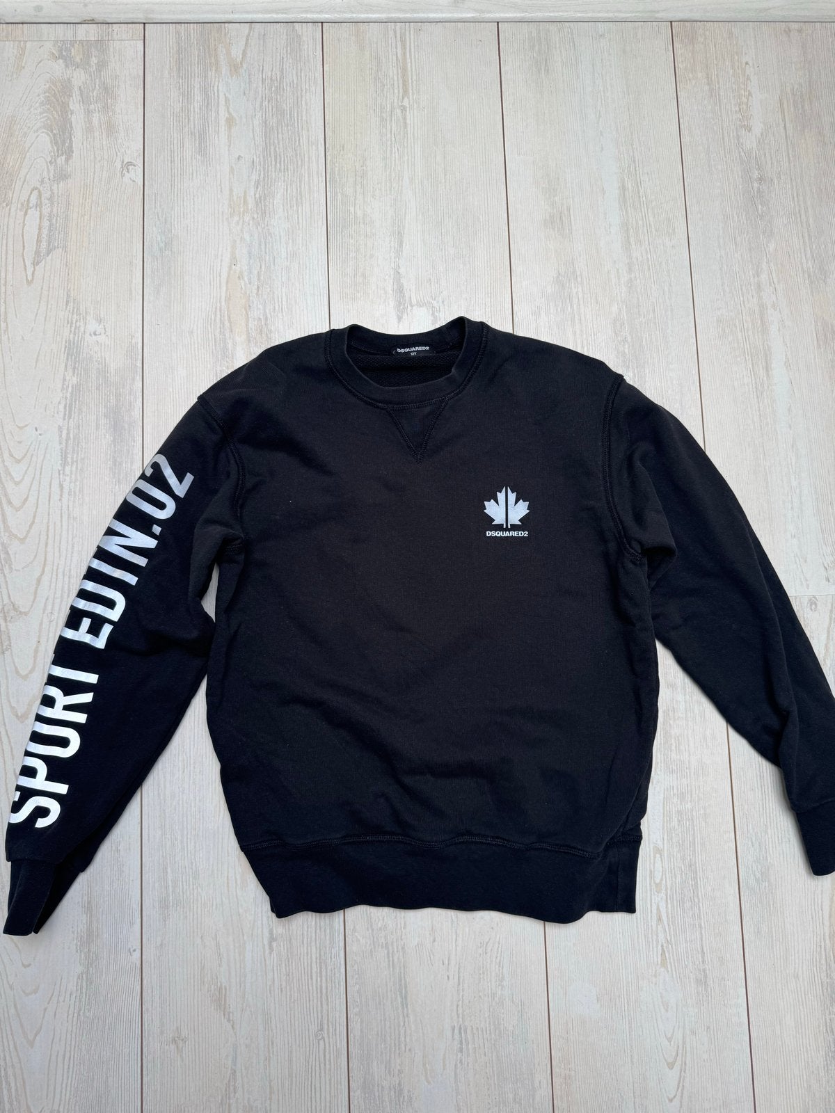 Dsquared2 sweater zwart met logo - maat 12Y, Ophalen of Verzenden, Gebruikt, Jongen of Meisje, Trui of Vest