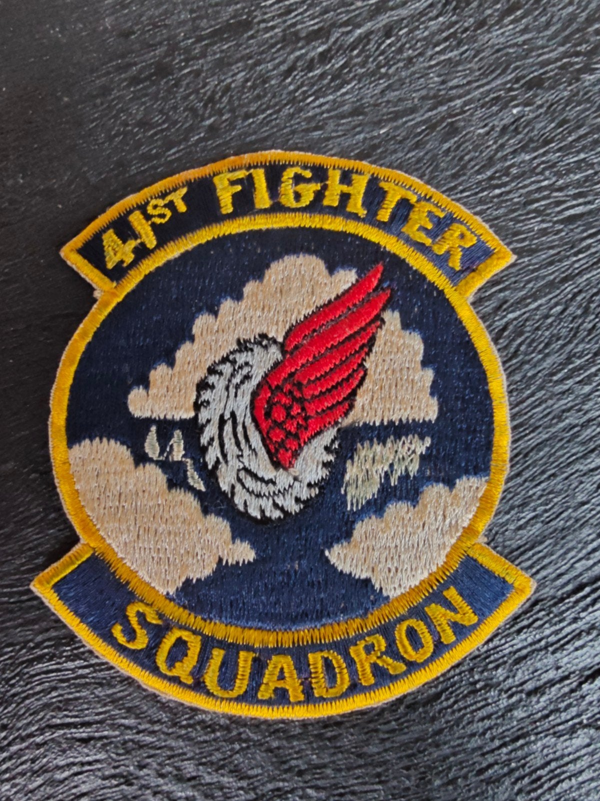 Early 1950's - Korean War Era USAF 41st Fighter Squadron Jac, Ophalen of Verzenden, Luchtmacht, Amerika, Embleem of Badge