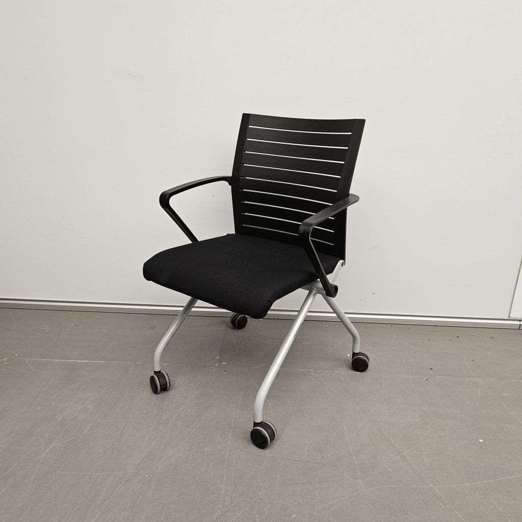 Steelcase kantoorstoel opklapbaar - nieuwe stof zwart, Huis en Inrichting, Stoelen, Niet ingevuld, Gebruikt, Niet ingevuld, Niet ingevuld