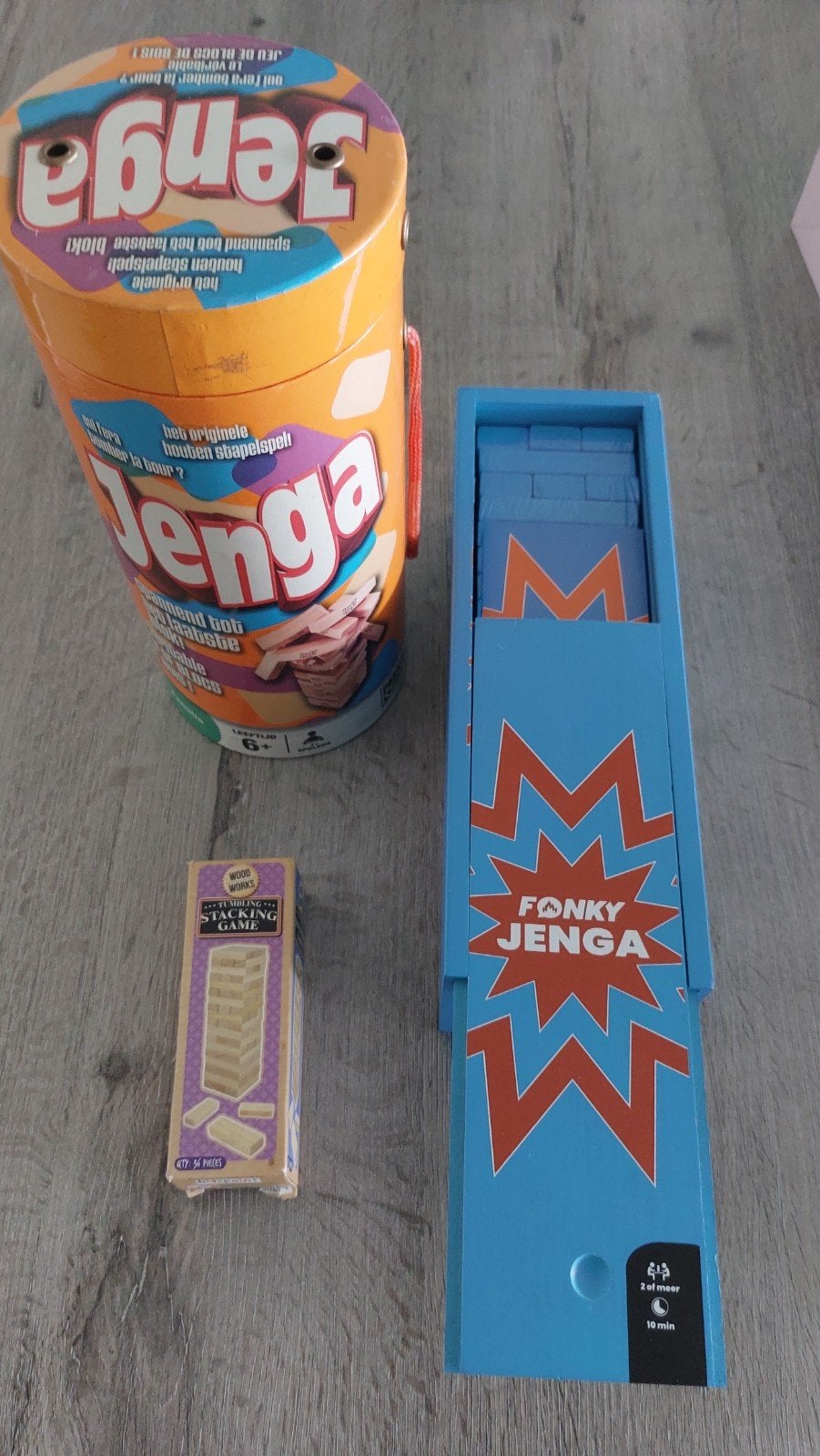 Jenga Spellen Collectie - Origineel, Fonky & Reisspel, Gebruikt, Ophalen of Verzenden, Vijf spelers of meer, Hasbro