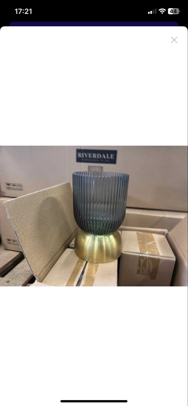 Riverdale Sfeerlicht Lois 19cm nieuw, Nieuw, Ophalen of Verzenden, Glas, Grijs