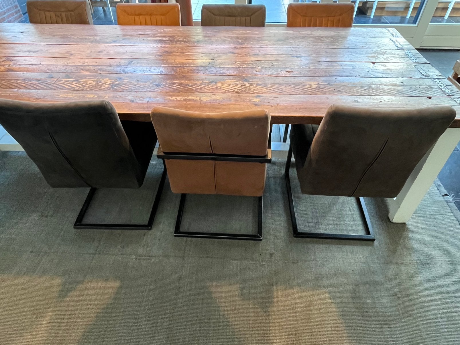 Mooie, gebruikte eetkamerstoelen, Ophalen, Gebruikt, Bruin, Stof