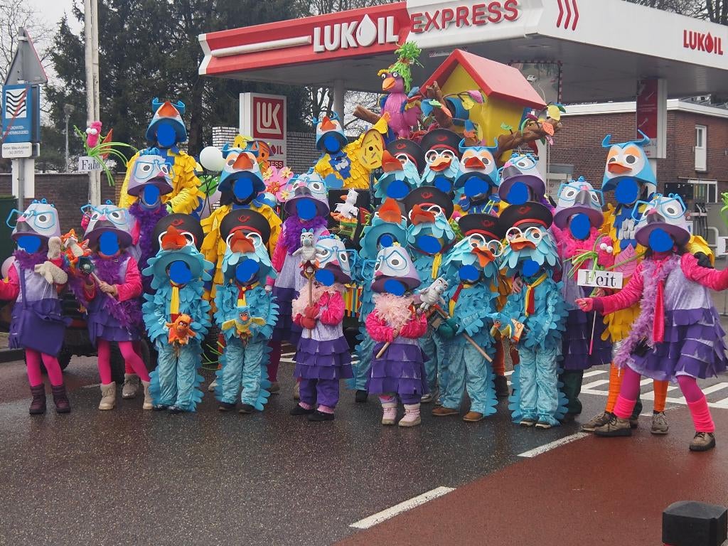 Prijswinnende carnaval loopgroep met opbouw wagen, compleet, Hobby en Vrije tijd, Feestartikelen, Ophalen, Gebruikt, Kostuum, Carnaval