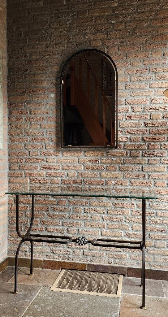 Smeedijzeren spiegel, Ophalen, Overige vormen, 50 tot 100 cm, Minder dan 100 cm