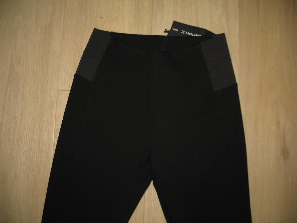 Legging Broek Elastisch Inzet Zijkanten House of Soul Mt. M, Maat 38/40 (M), Zwart, Nieuw, Ophalen of Verzenden