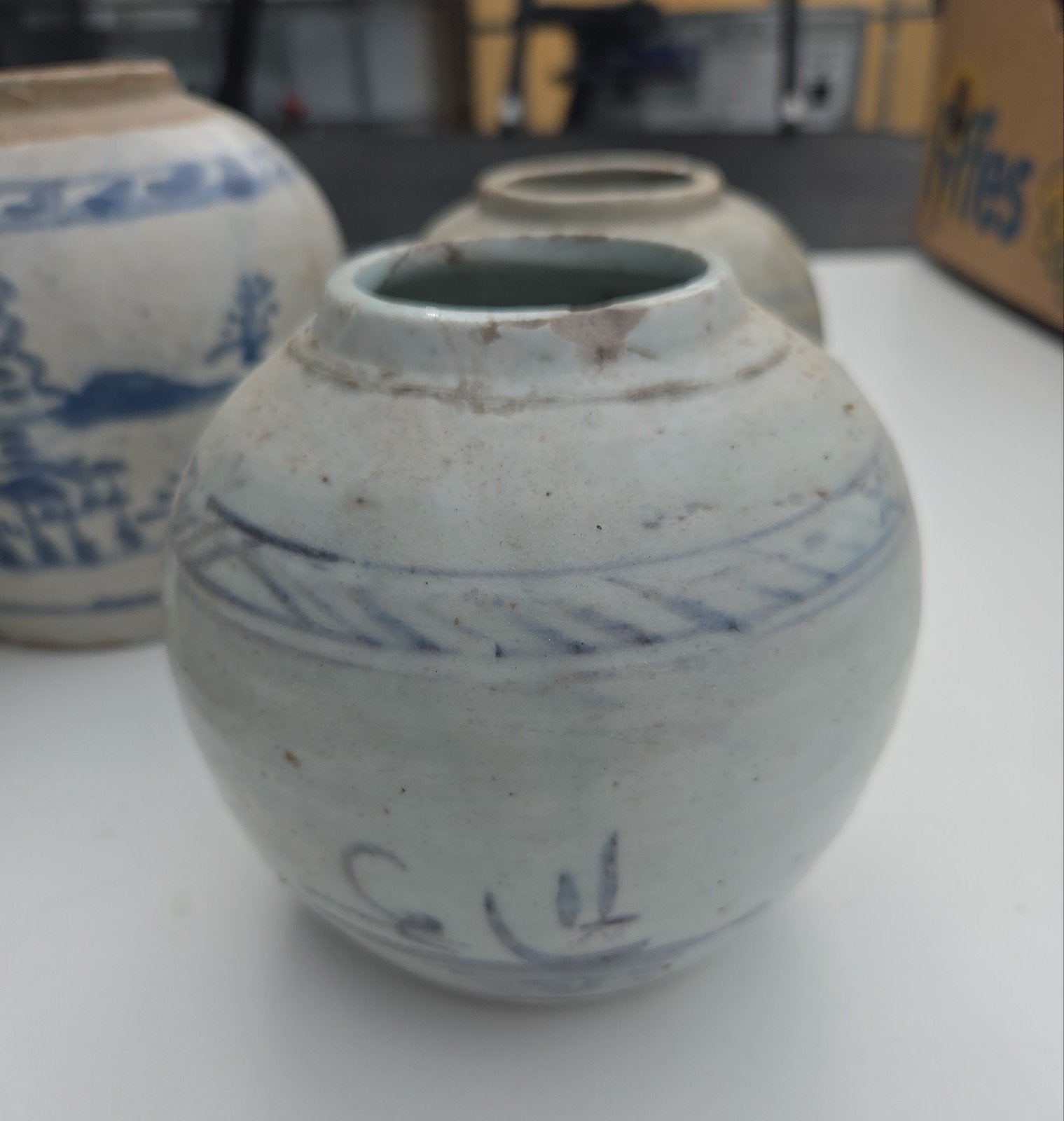 Chinese antieke blauwe en witte gemberpotten, Ophalen of Verzenden