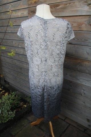 Jurk grijs paillet Caroline Biss mt 44 transparant Vaste OPR, Kleding | Dames, Maat 42/44 (L), Ophalen of Verzenden, Zo goed als nieuw