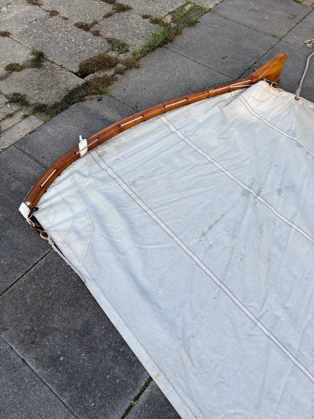 Grootzeil voor Schouw/Platbodem incl. Gaffel en Huik, Watersport en Boten, Ophalen, Gebruikt, Grootzeil, 15 tot 30 m²