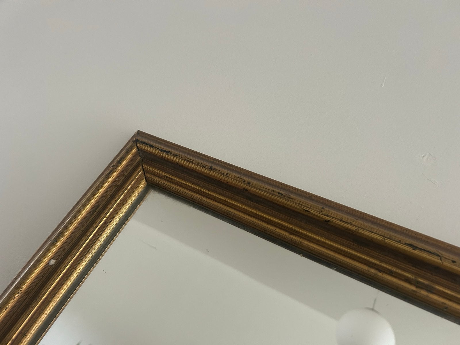 Grote spiegel met gouden lijst, Antiek en Kunst, Ophalen, Rechthoekig, 100 tot 150 cm, 150 tot 200 cm