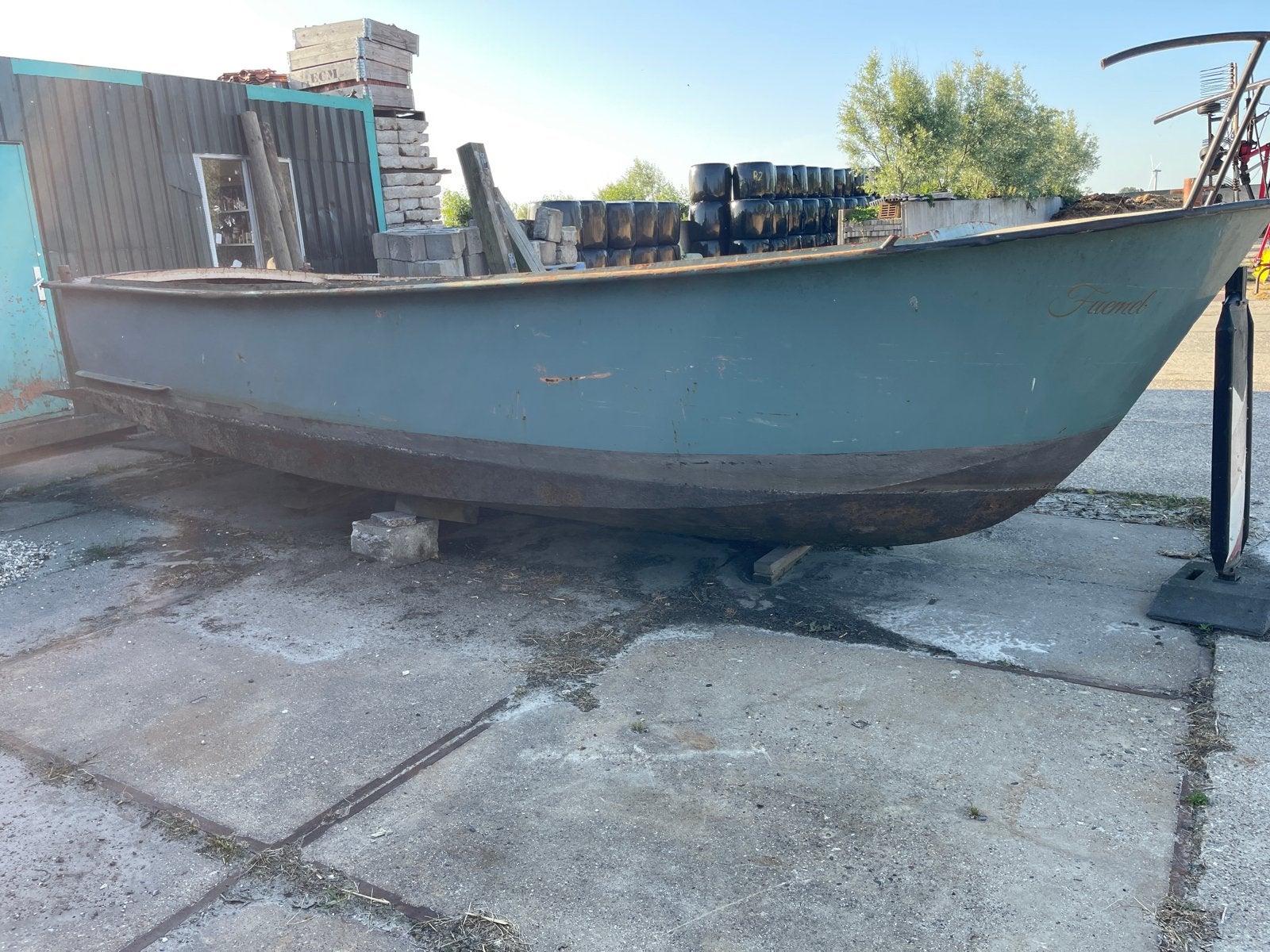 Stalen boot, Ophalen, Gebruikt, Motorboot