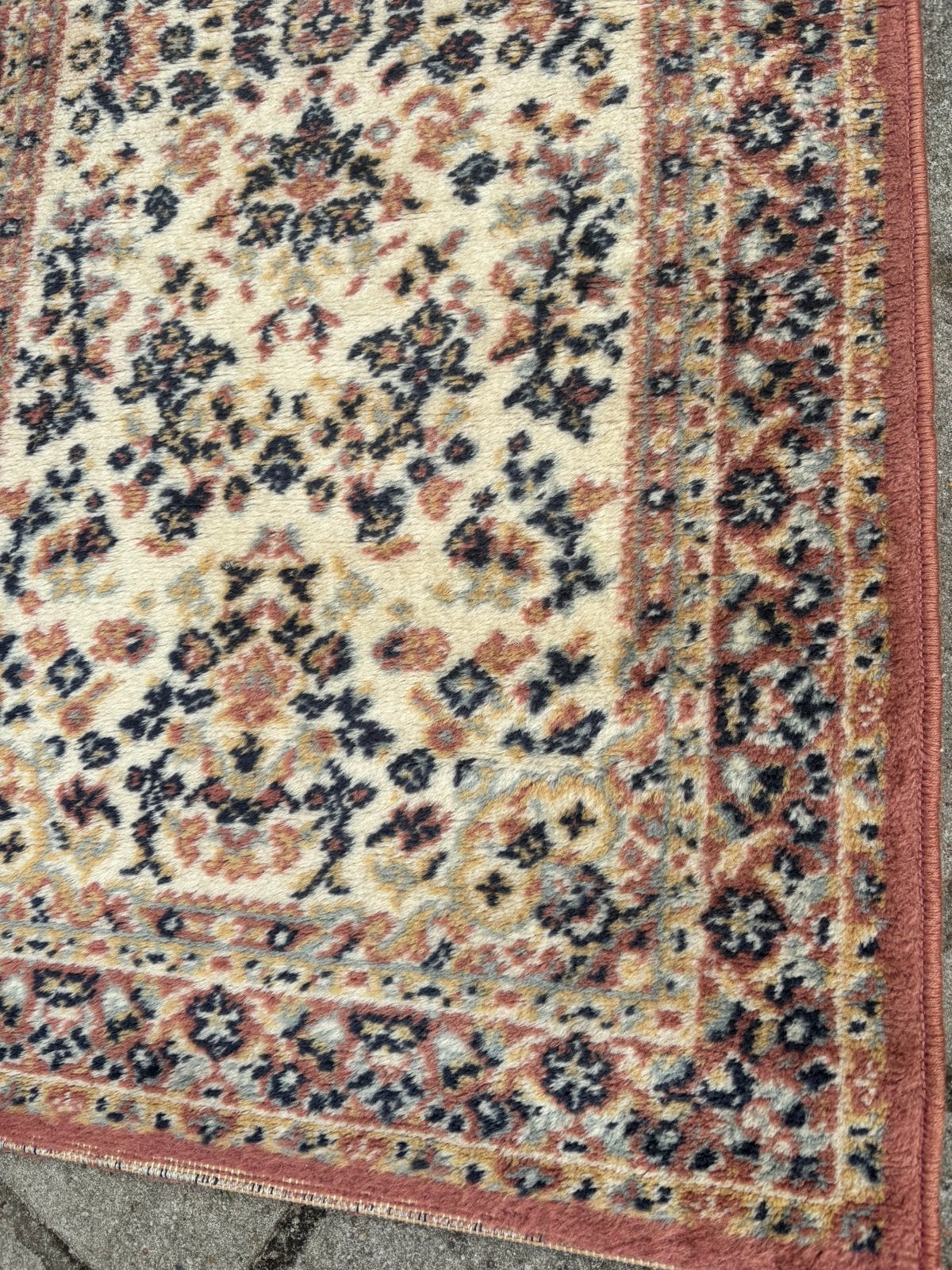 Vloerkleed 120x60 cm mooi roze bloemen motief nu 30 euro, Groen, 100 tot 150 cm, Wollen, Zo goed als nieuw