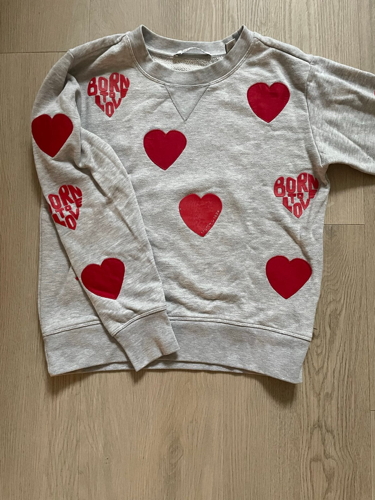 Scotch & Soda Maison Scotch sweater met hartjes, Ophalen of Verzenden, Zo goed als nieuw, Maat 36 (S), Grijs