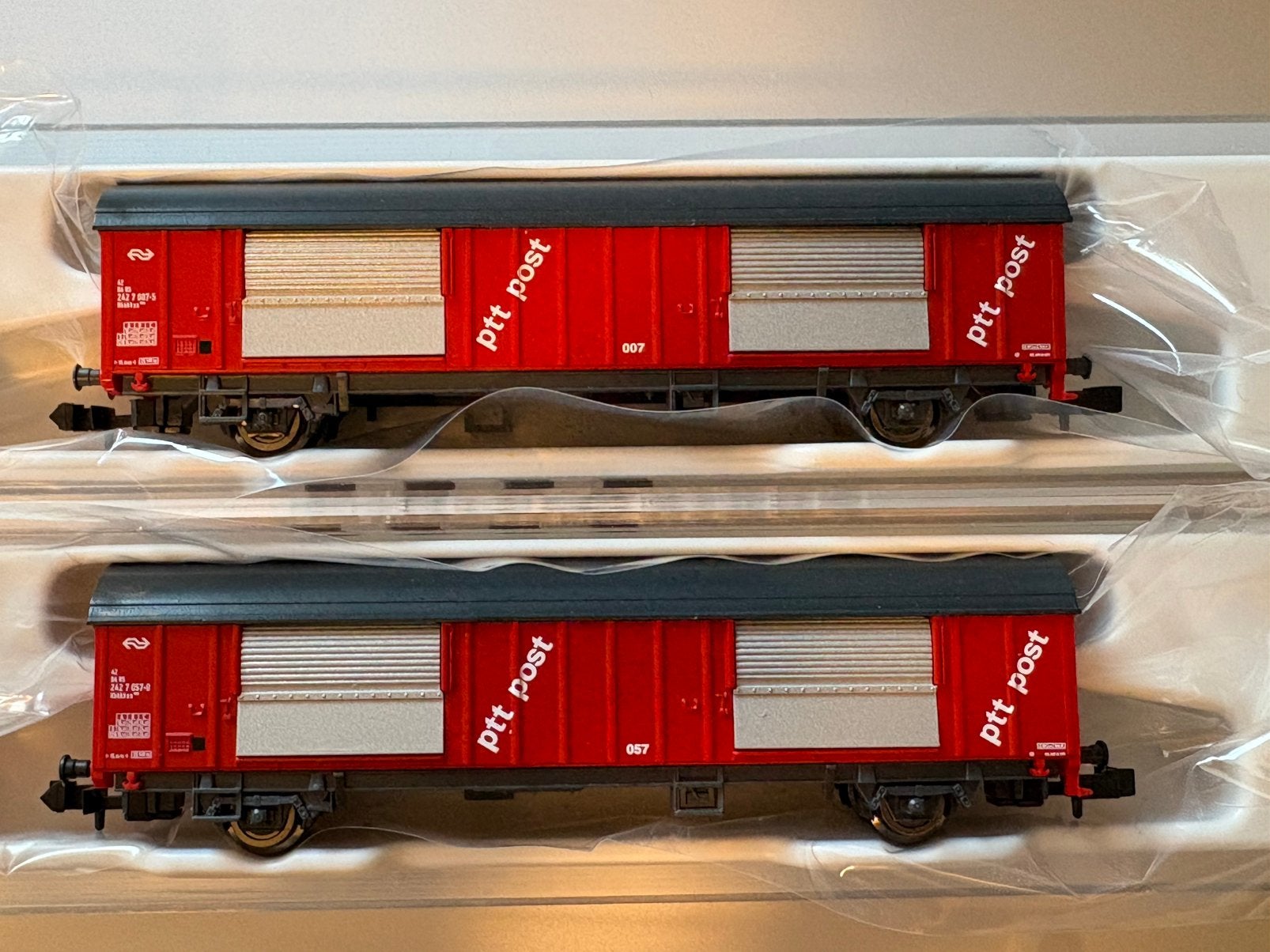 Fleischmann 834801-2&3, NS PTT Post wagon, OVP, Gelijkstroom, Fleischmann, Wagon, Ophalen of Verzenden