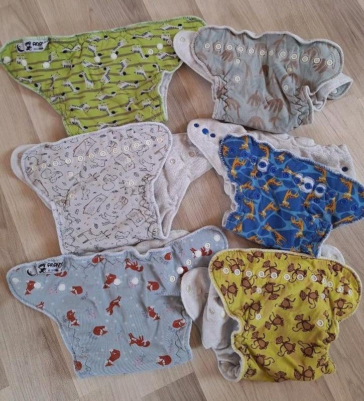12x Wasbare luier (drukknoop verstelbaar) -Maxi/Night 6-18kg, Ophalen of Verzenden, Gebruikt, Jongetje of Meisje