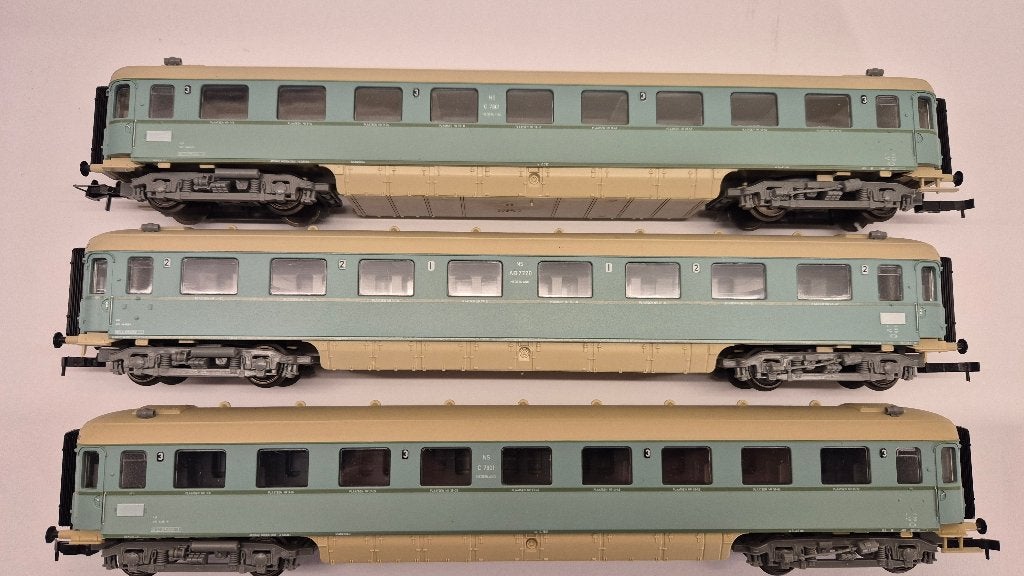 3 Roco H0 NS turquoise-groen, Gelijkstroom, Wagon, Ophalen of Verzenden, Roco