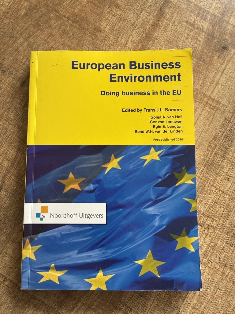 European business environment - Sonja A. van Hall, Ophalen of Verzenden, Beta, Zo goed als nieuw, HBO
