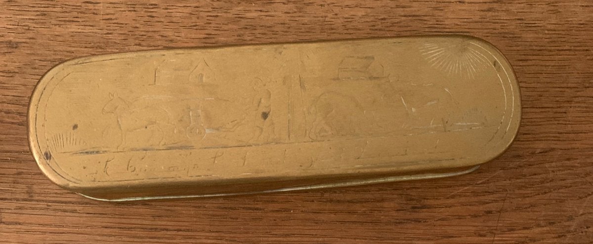 ANTIQUE DUTCH BRASS & COPPER TOBACCO BOX 18th CENTURY, Ophalen of Verzenden, Koper