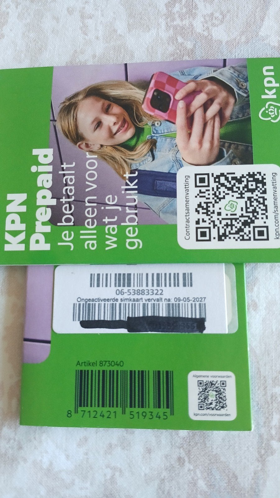 MOOI NUMMER KPN PREPAID 0653883322, Ophalen of Verzenden, Nieuw, KPN, Simkaart