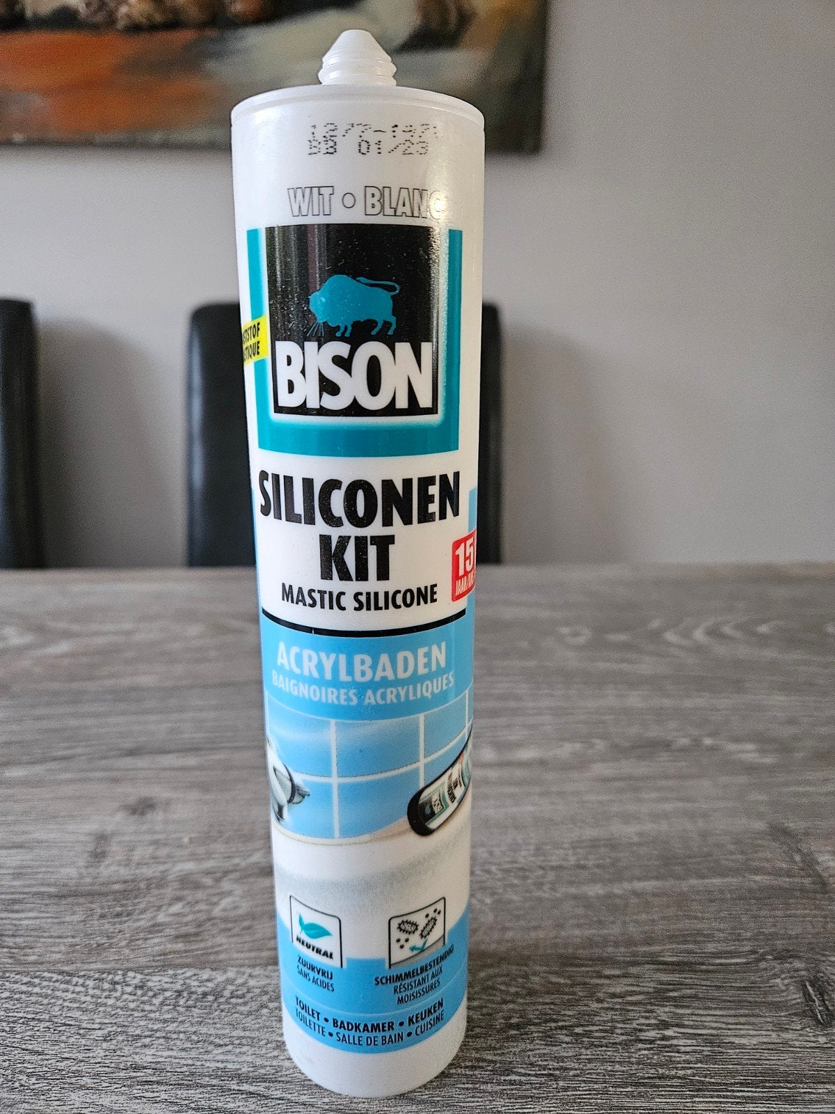 Bison Siliconen Kit Wit - Acrylbaden, Ophalen, Nieuw