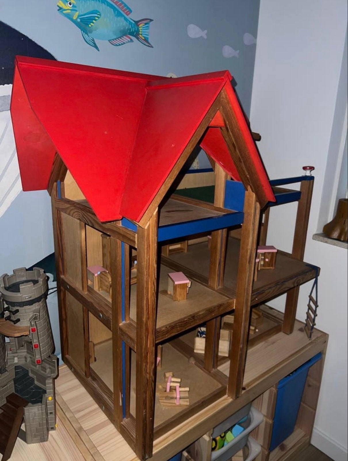 SELECTA - Houten Poppenhuis met Meubels - Educatief Spel, Ophalen, Gebruikt, Poppenhuis