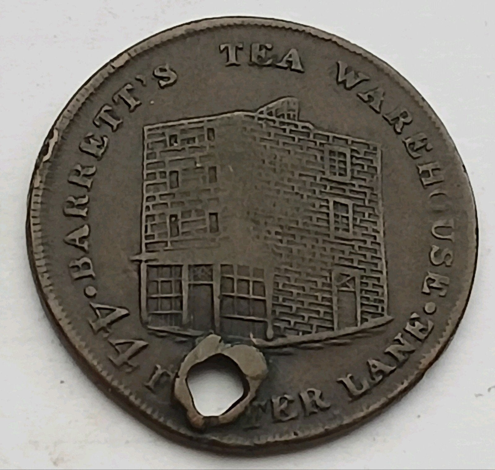 1  Farthing 1820 Barrett's Tea Warehouse Antiek Engeland, Ophalen of Verzenden, Overige materialen