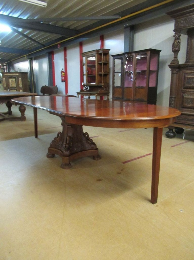 Oer 11409 ANTIEKE 19e eeuwse mahoniehouten coulissentafel, Ophalen