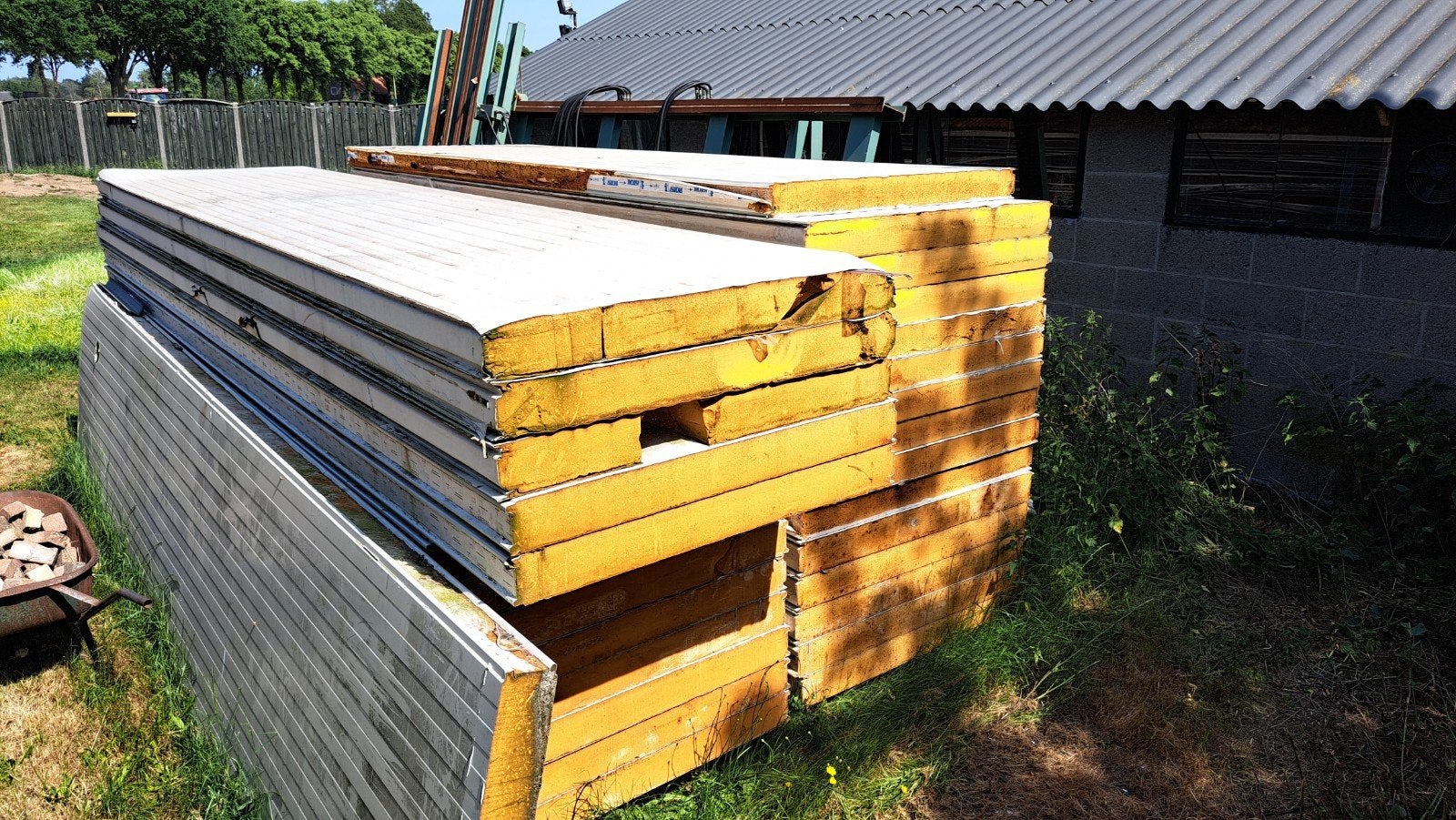 Gebruikte damwand sandwichpanelen 12cm dik - wand/dak, Dakisolatie, Gebruikt, Ophalen of Verzenden, Hardschuim (Pir)