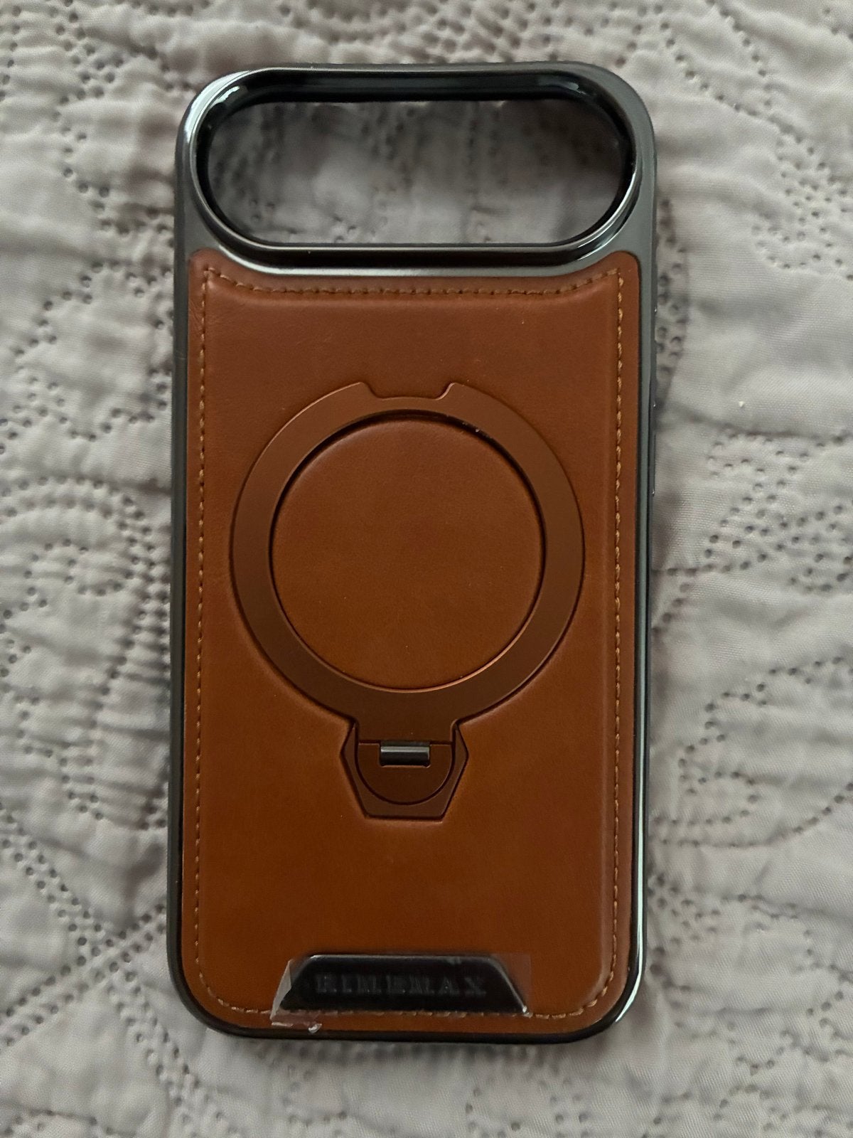 2 iPhone hoesje leren met MagSafe en ringhouder, IPhone 17, MagSafe, Bruin, Nieuw