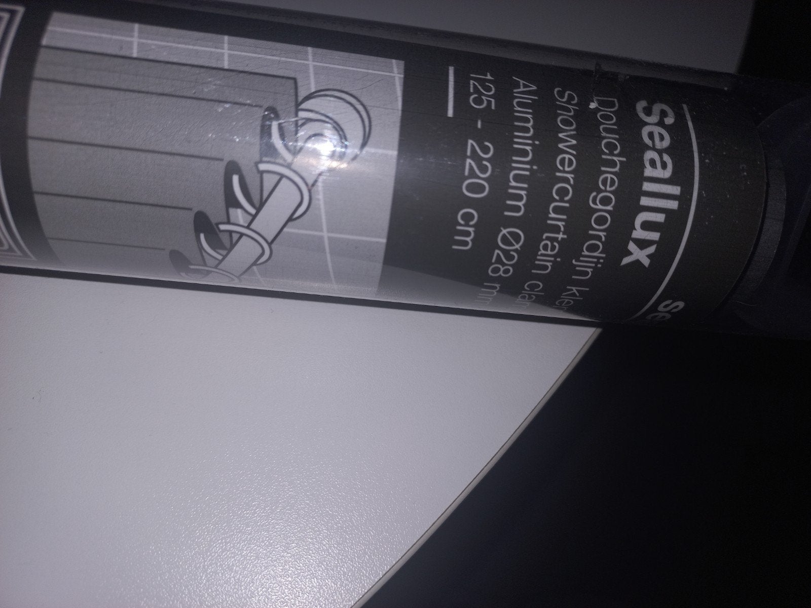 Douche gordijn klemstang zonder haken, Ophalen, Nieuw, Zilver