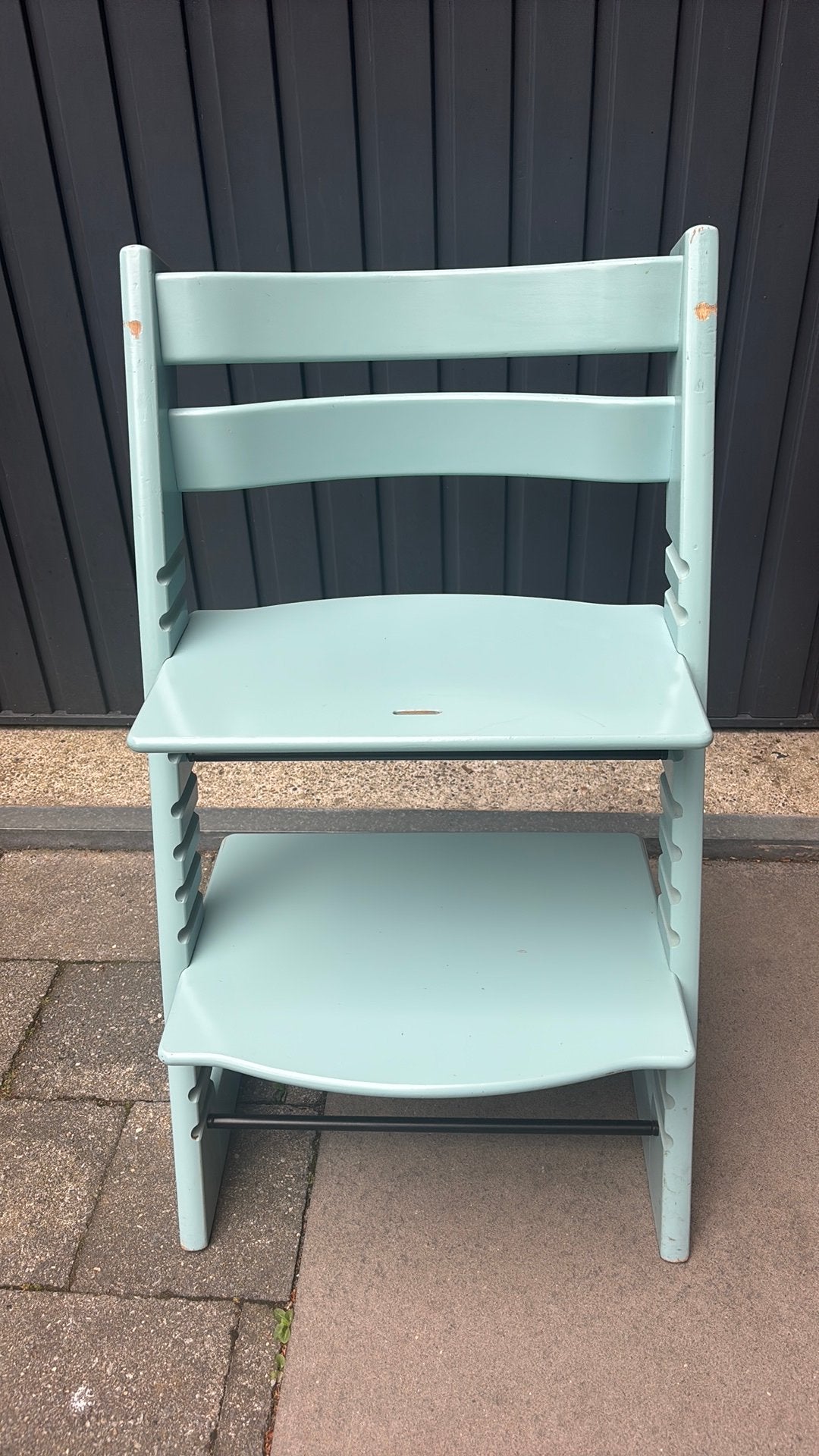 Stokke tripp trapp stoel blauw, Kinderen en Baby's, Ophalen, Gebruikt, Meegroeistoel