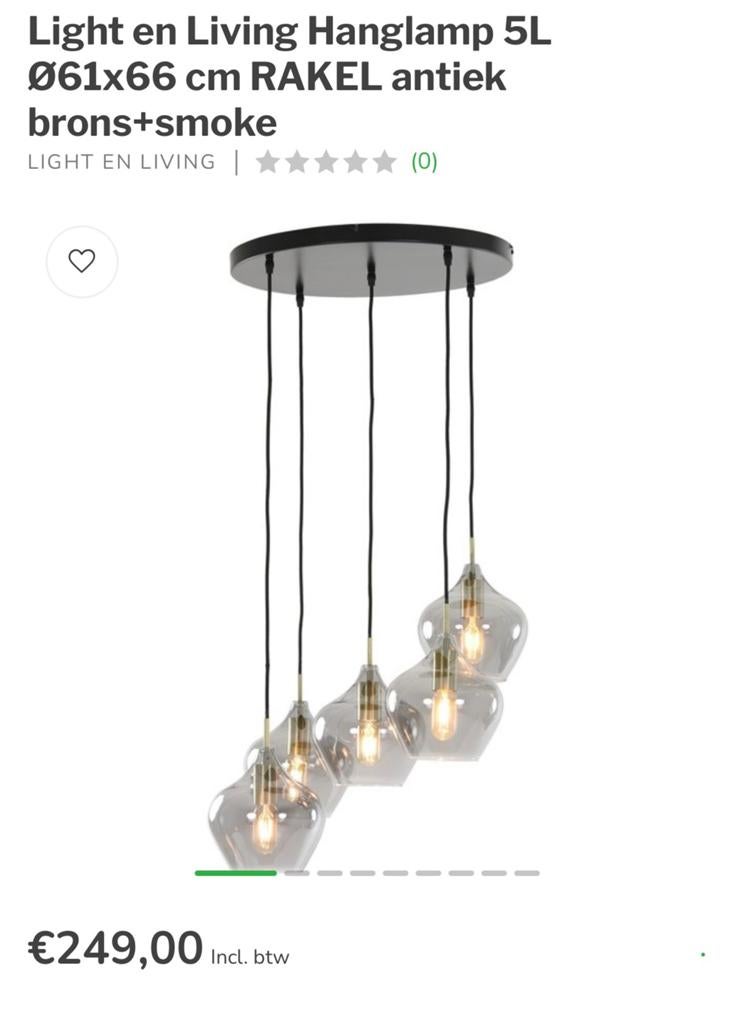 Light & living hanglamp glas, Ophalen, Zo goed als nieuw