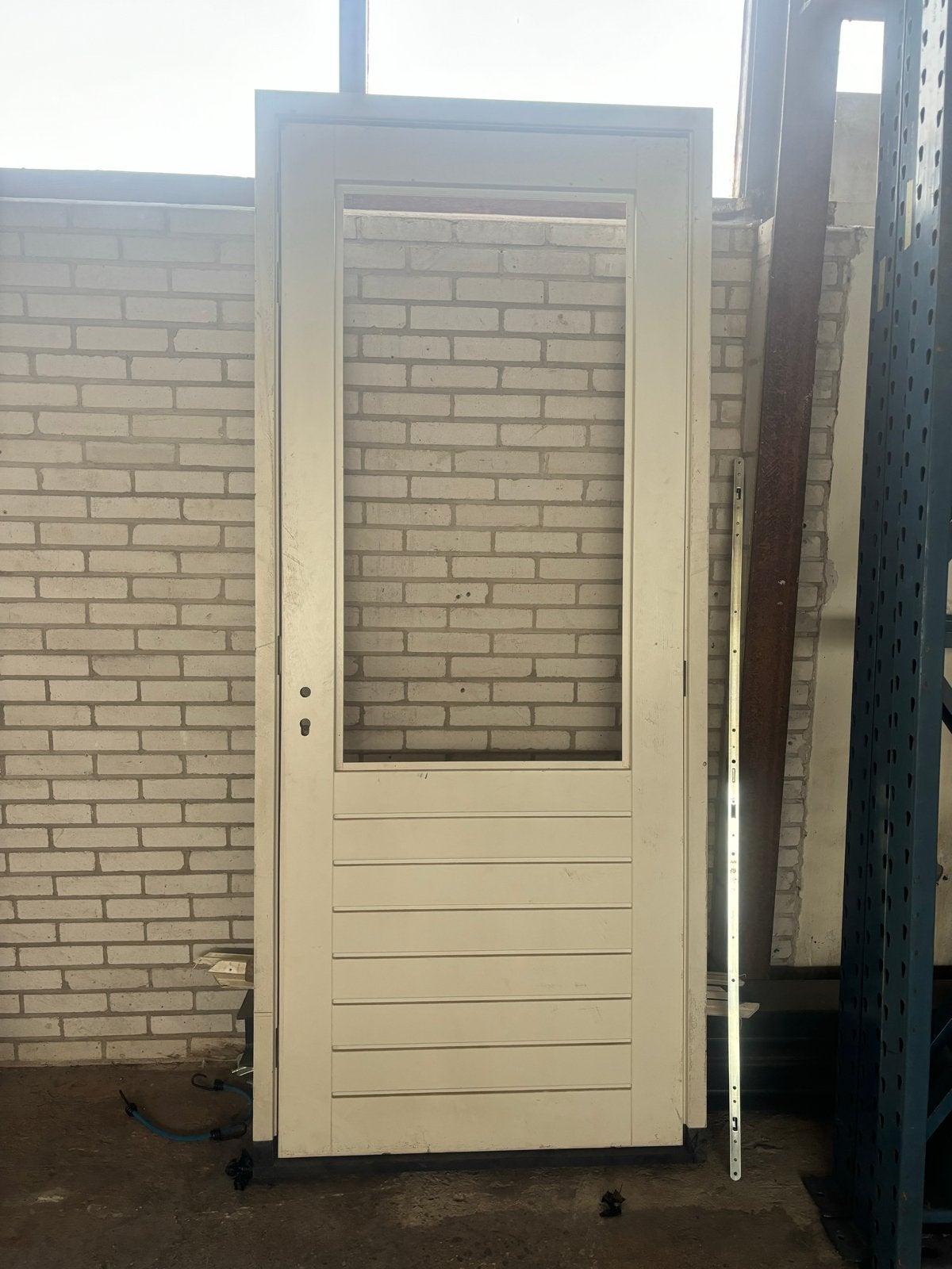 Buitendeur met kozijn en kunststof dorpel, Ophalen, Gebruikt, 80 tot 100 cm, 215 cm of meer