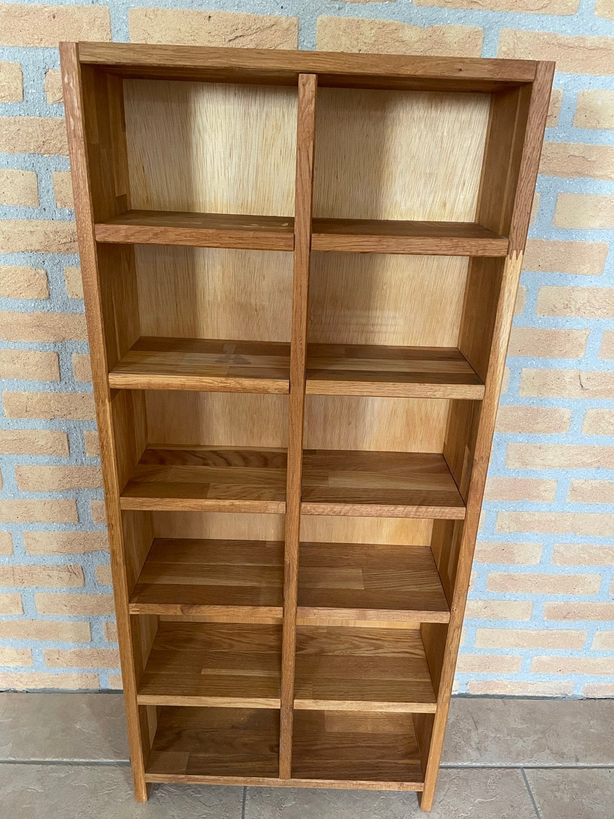 Massief eikenhouten kast met 12 vakken voor cd’s, Met plank(en), Minder dan 50 cm, 100 tot 150 cm, Eikenhout