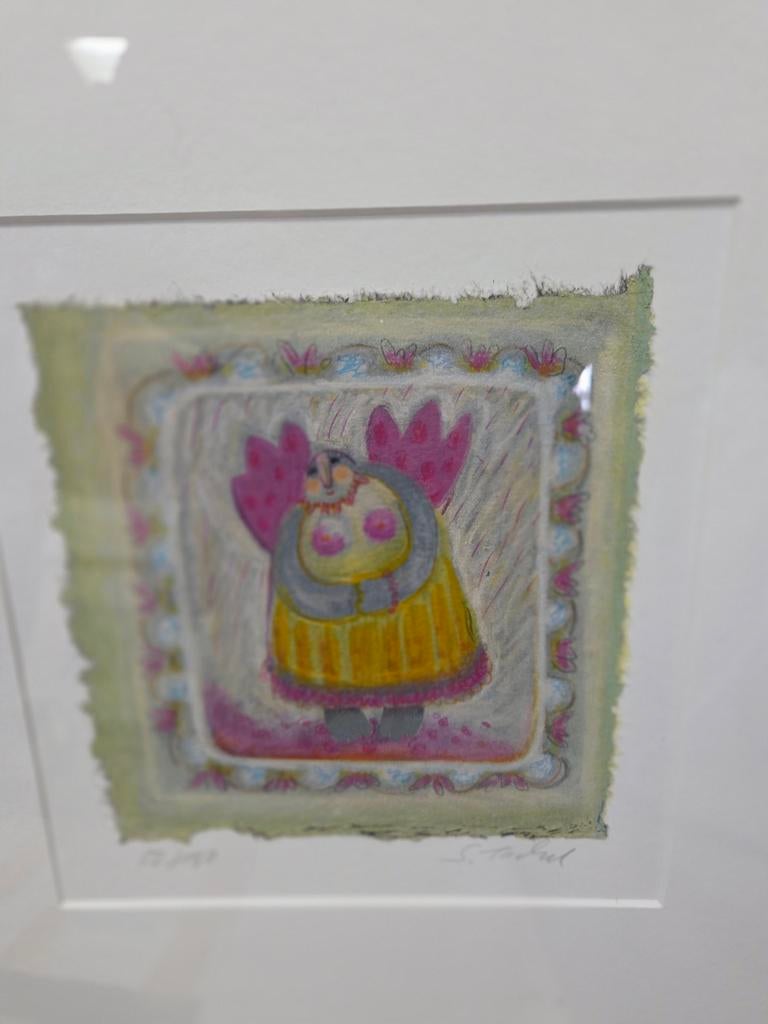 Ingelijste kunstprint van een engel, genummerd 82/180, Ophalen of Verzenden