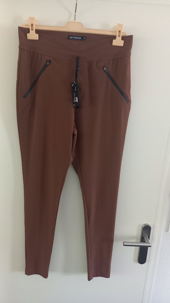 My Pashion travelstof broek  M, Maat 38/40 (M), Bruin, Ophalen of Verzenden, Zo goed als nieuw