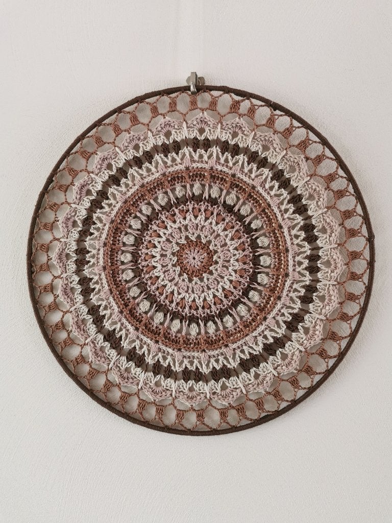 Mandala, Briljant Brown, 40 cm raamhanger/muurhanger, Huis en Inrichting, Woonaccessoires | Wanddecoraties, 40 cm, Wandhanger