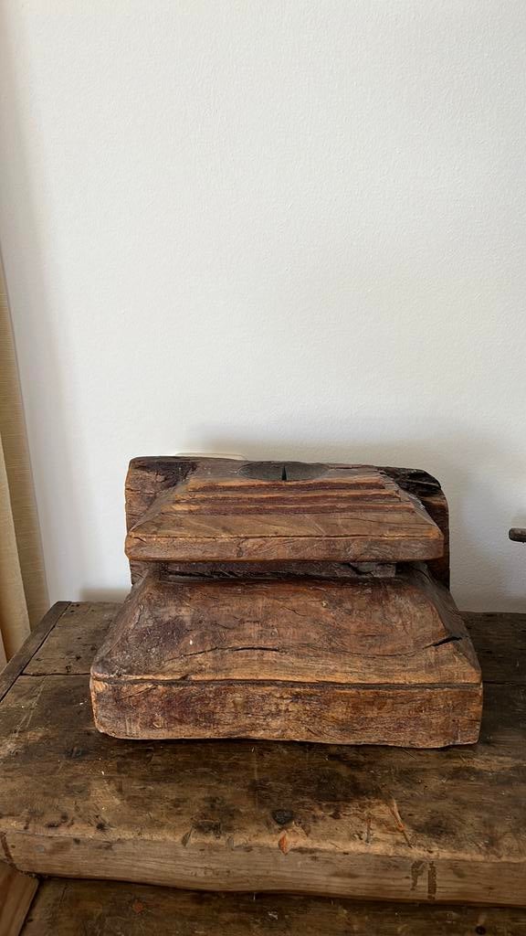 Prachtige houten poer, Huis en Inrichting, Woonaccessoires | Kisten, Minder dan 50 cm, Minder dan 50 cm, Ophalen of Verzenden